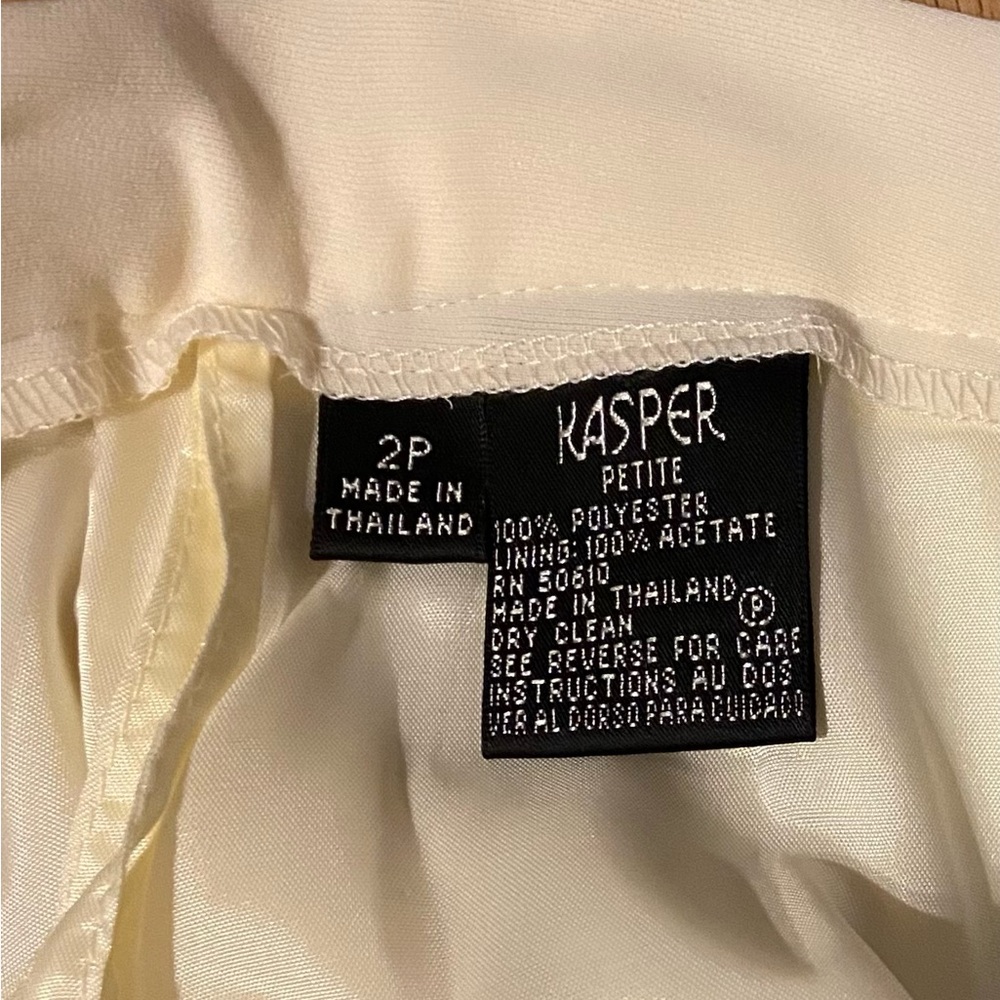 Kasper NWT Timeless Style: Vintage 2P Cream-colored fully-lined pants. - Picture 8 of 10